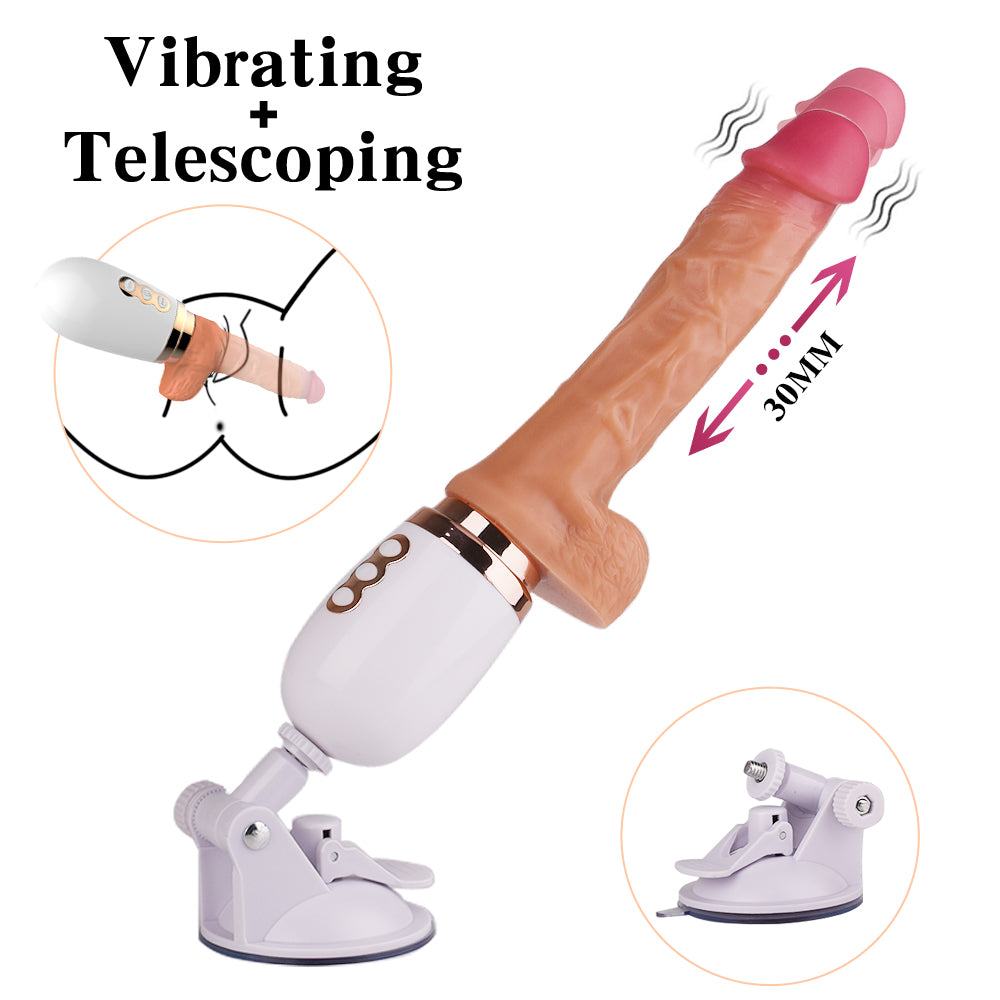 Pleasure Telescopic+vibrating Dildo Includes Remote
