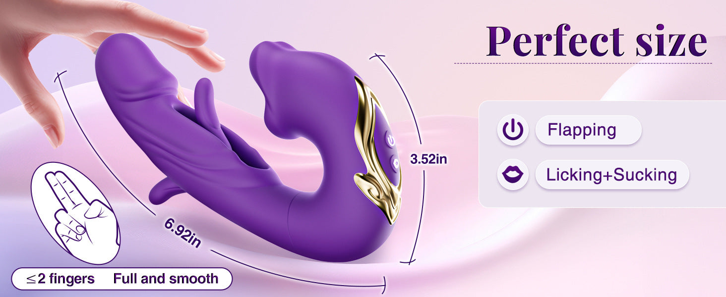 Flapping + Licking Vibrating Dildo