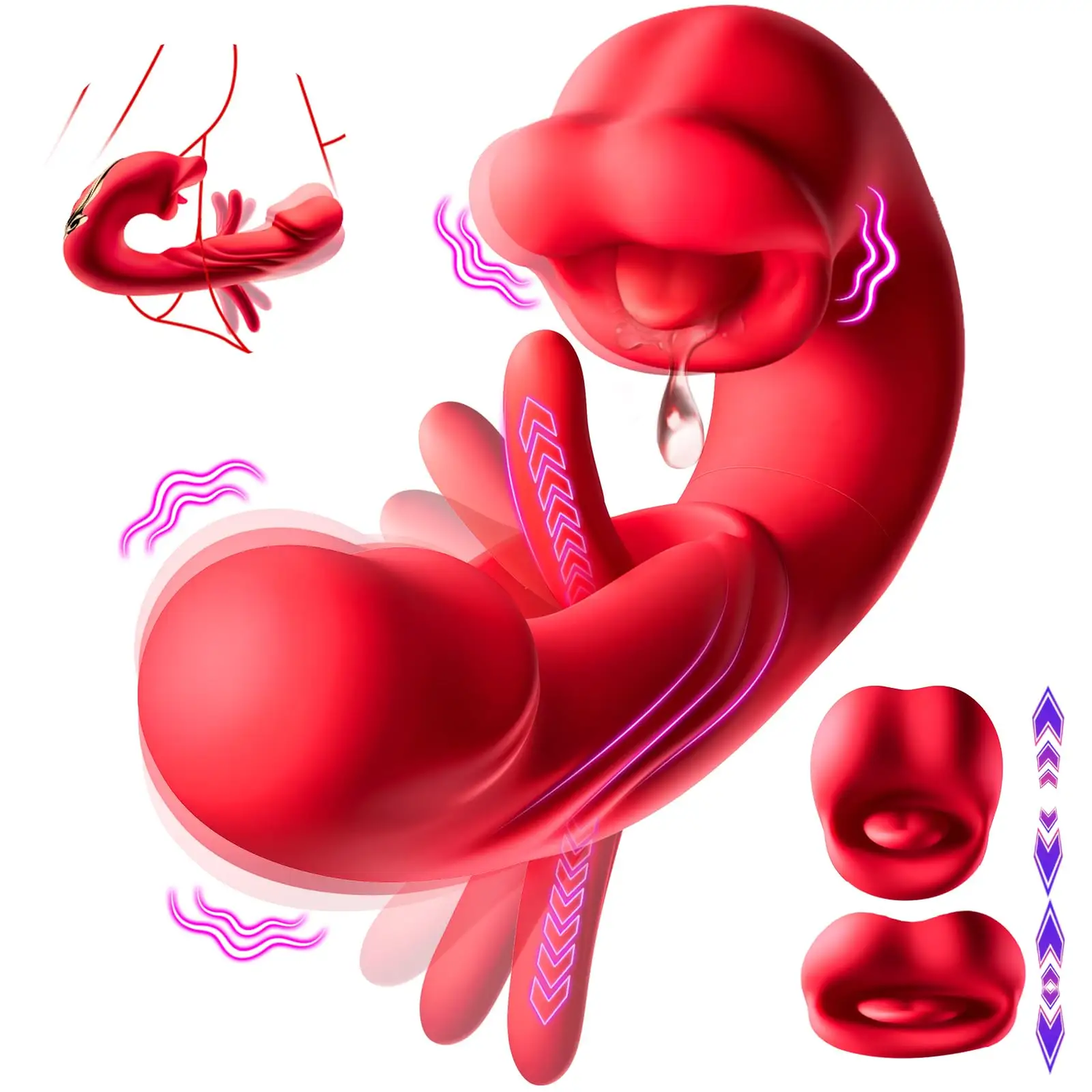 Flapping + Licking Vibrating Dildo