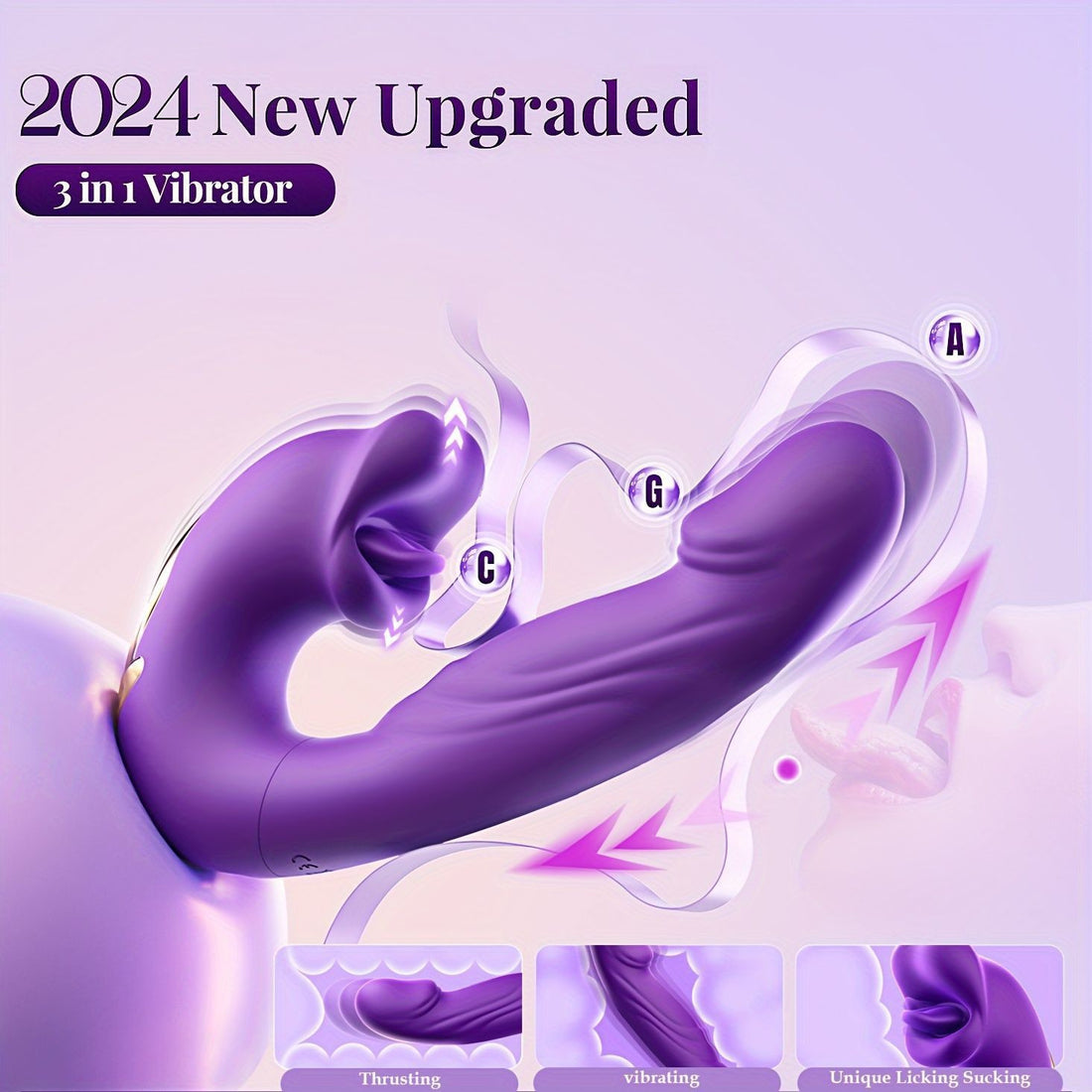 Flapping + Licking Vibrating Dildo