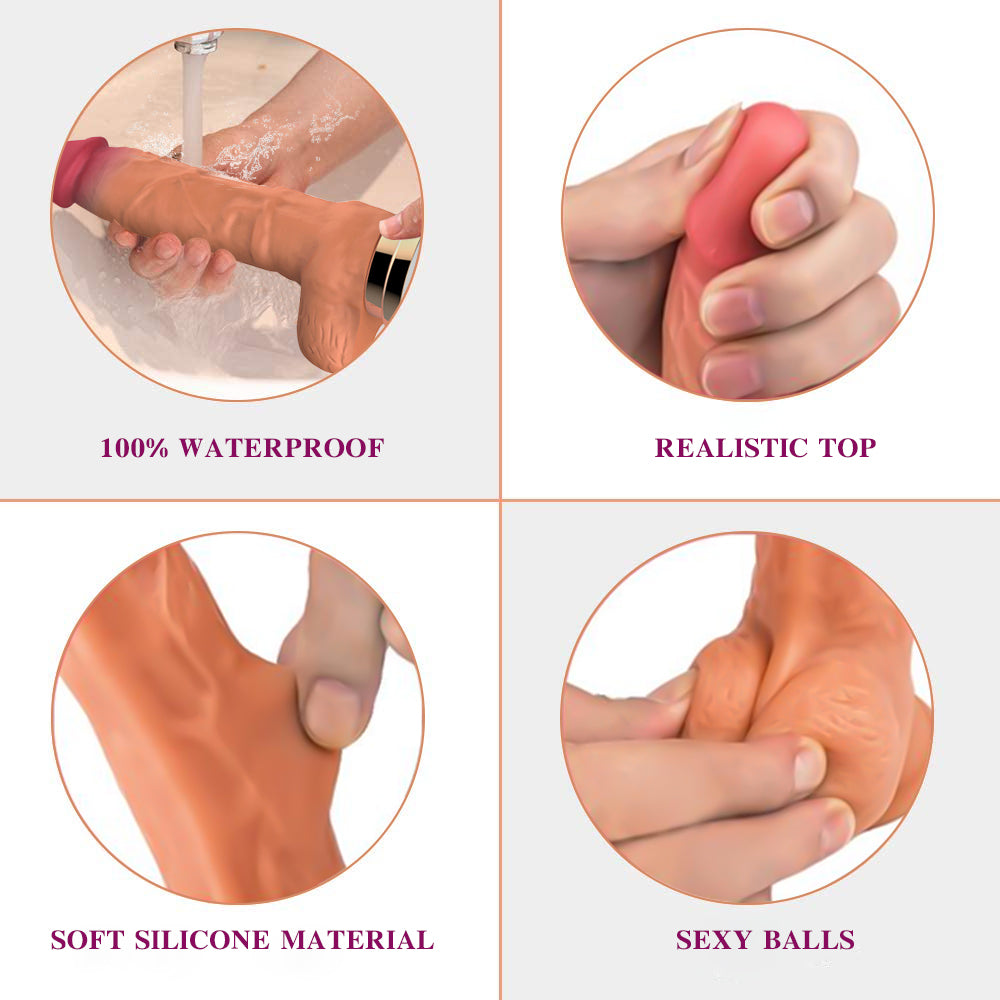 Pleasure Telescopic+vibrating Dildo Includes Remote